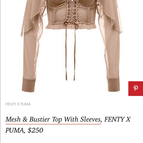 RARE FENTY PUMA mesh and bustier top with sleeves - Picture 2 of 8